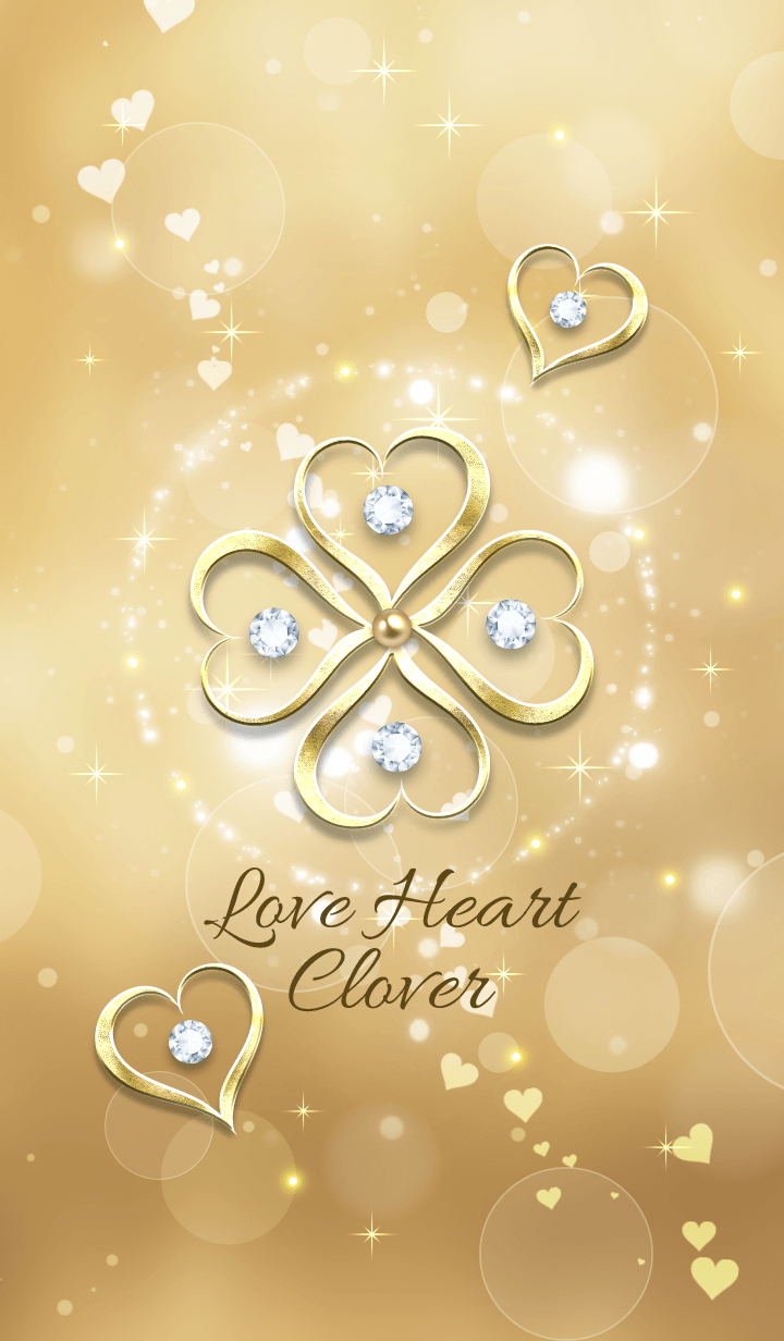 Fortune rise Love Heart Clover Gold !