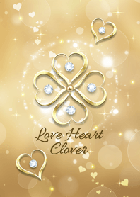 Fortune rise Love Heart Clover Gold !