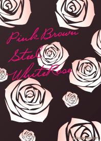 Pink Brown Steel White Rose