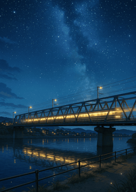 Milky Way Night Bridge