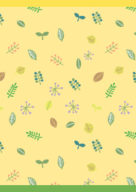 Vibrant leaves on yellow