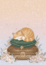 Cochilo de Gato Laranja com Cobertor