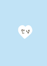 pastel blue. Heart and Korean.