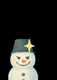 Expressive snowman4 on black
