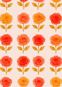 rose pattern04 red & beige