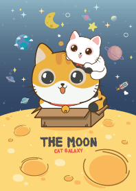 Cats The Moon Navy Blue