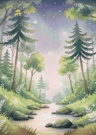 清新夜森林空氣