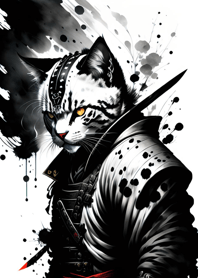Ink wash cat samurai dbFD52