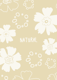 Natural Flower and circle beige Japan