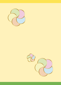 カラフルな梅の花 黄色