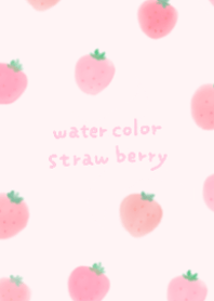 watercolor strawberry pink