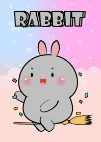 Cute Naughty Grey Rabbit  Theme