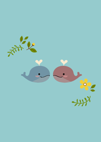 Whale couple file - flowers and plants
