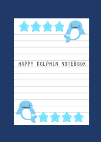 HAPPY DOLPHIN NOTEBOOK-NAVY BLUE