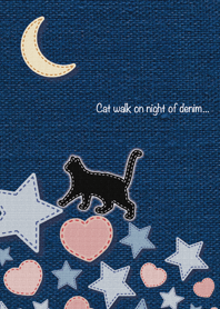 Cat walk on night of denim...