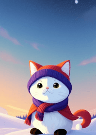 Cute cat in the snow eFB066