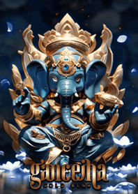 พระพิฆเนศ ในรูปธีมสีมงคล สีฟ้า และสีทอง