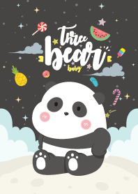 คุณหมีสามตัว คาวาอิ น่ารัก สีดำ