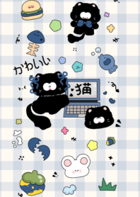 Black cat playing with laptop1