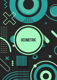 Geometric Modern Black (Pale Green)