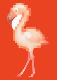 Tema Seni Piksel Flamingo Merah 03
