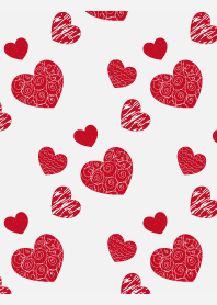 cute heart pattern on white JP