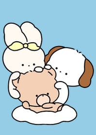 うさぎといぬとくまと雲