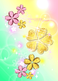 全運気アップ♥️幸運の黄金5つ葉＆黄金桜