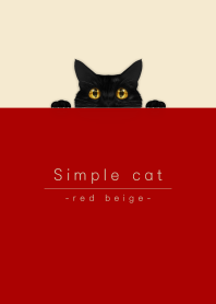 黒猫とシンプル レッドベージュ.
