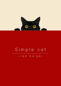 simple black cat/red beige