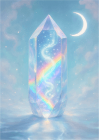 White Dragon and Rainbow Crystal