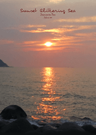 sunset glittering sea