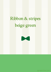 Ribbon & stipes beige green