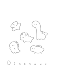 Kawaii Dinosaurs 24/wh gray.