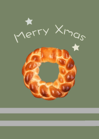 Merry Xmas bread wreath