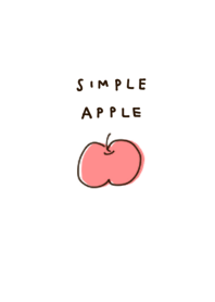 シンプル りんご グレー　ホワイト