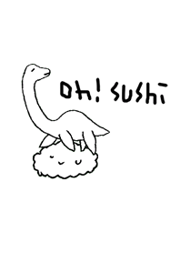 Oh! SUSHI dinosaur blackandwhite M
