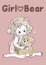 女の子とくまちゃん（修正版）