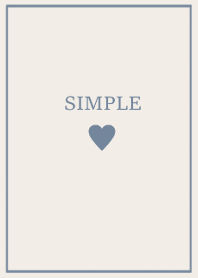 SIMPLE HEART =dustyblue beige=