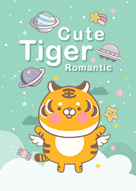 浩瀚宇宙 可愛寶貝萌虎 湖水綠