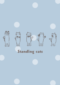 Standing cats -smoky blue- dot