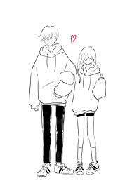 Couple in matching hoodies 02