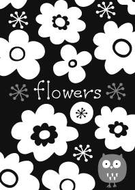Flowers and owl【お花とフクロウ】