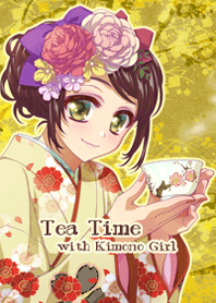 Hora do chá com a garota Kimono