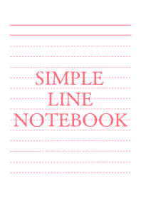 SIMPLE RED LINE NOTEBOOKj-WHITE