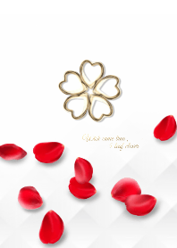 全運気アップ♥薔薇と5つ葉クローバーVer.4