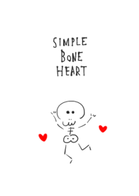 simple Bone heart white gray