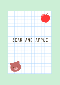BEAR AND APPLE GRAPH PAPER-LIGHT MINT