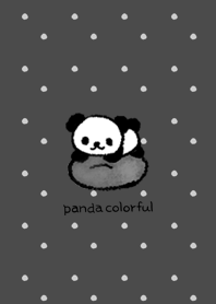 Panda colorful Polka dots monochrome