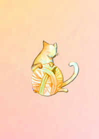 Summer watercolor cat 7